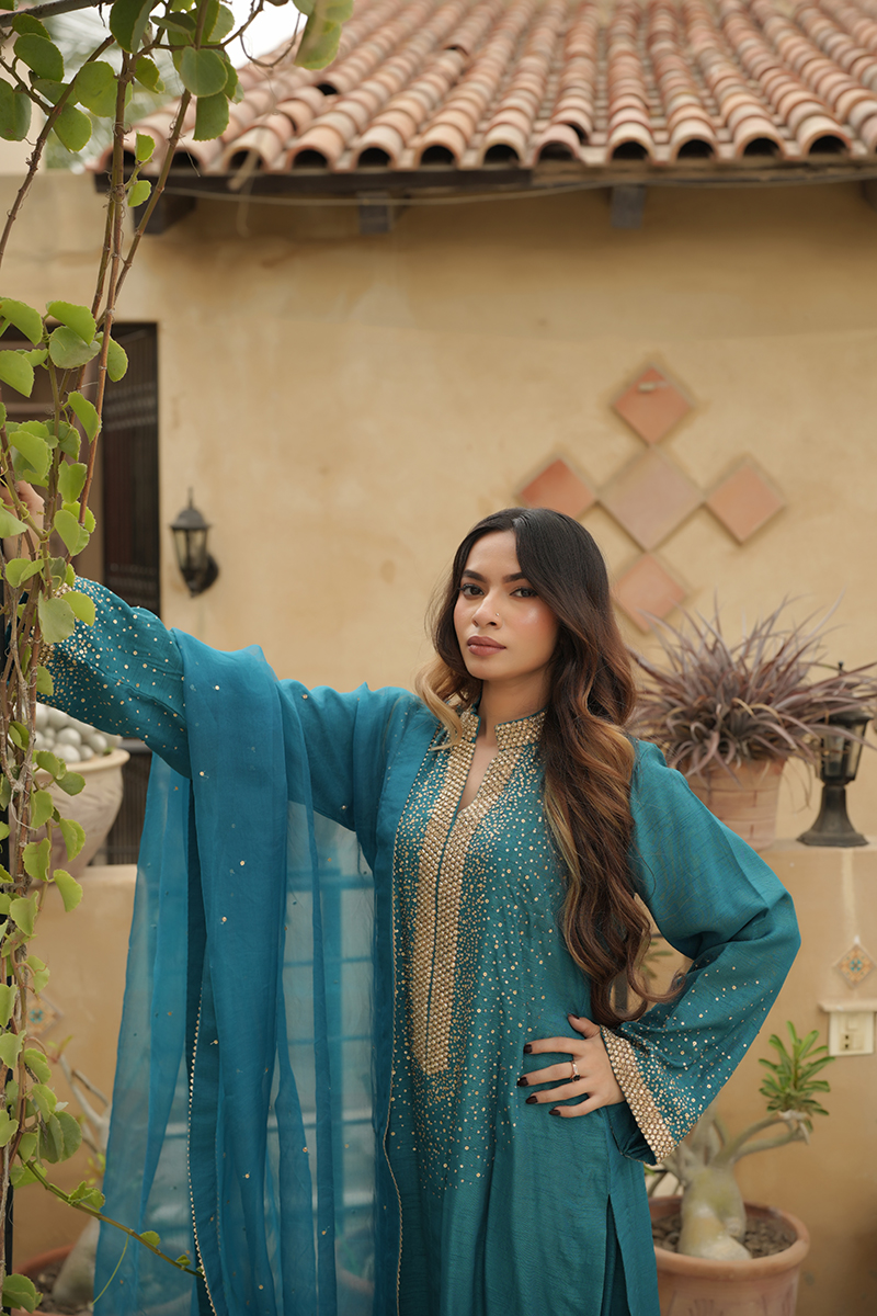 Teal Starlight Kurta - Image 8