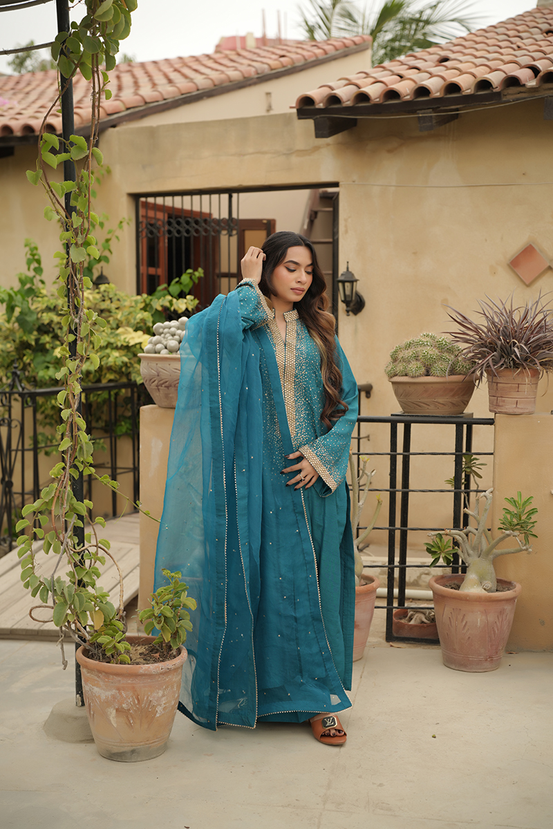 Teal Starlight Kurta - Image 5