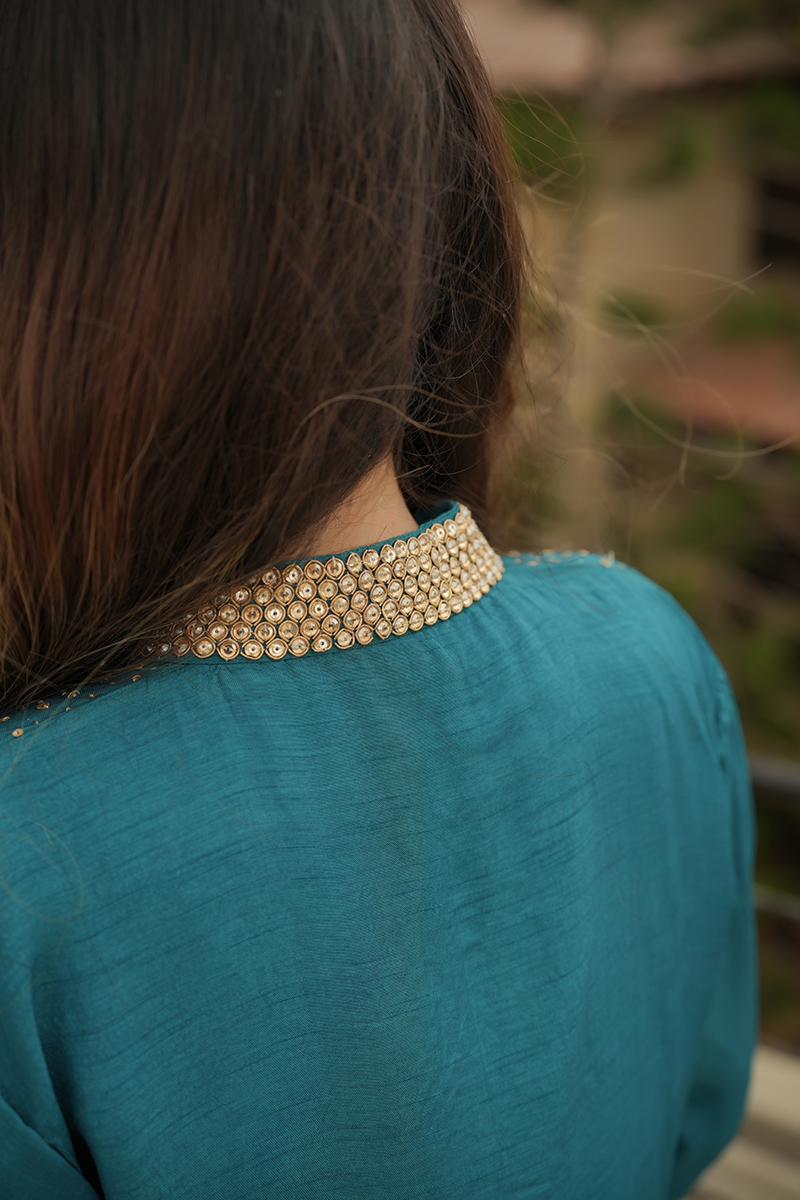 Teal Starlight Kurta - Image 2