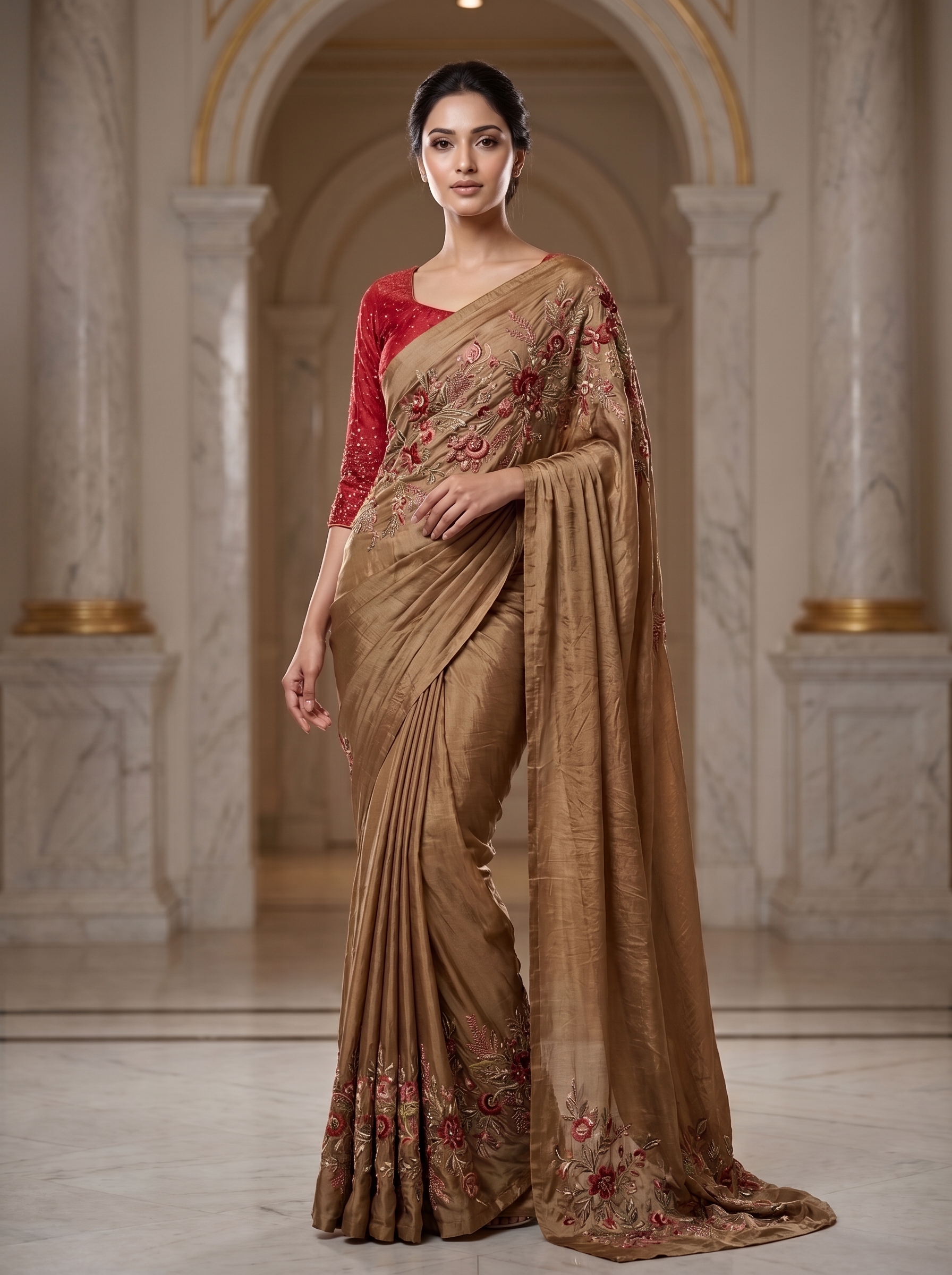 Gilded Ruby Saree