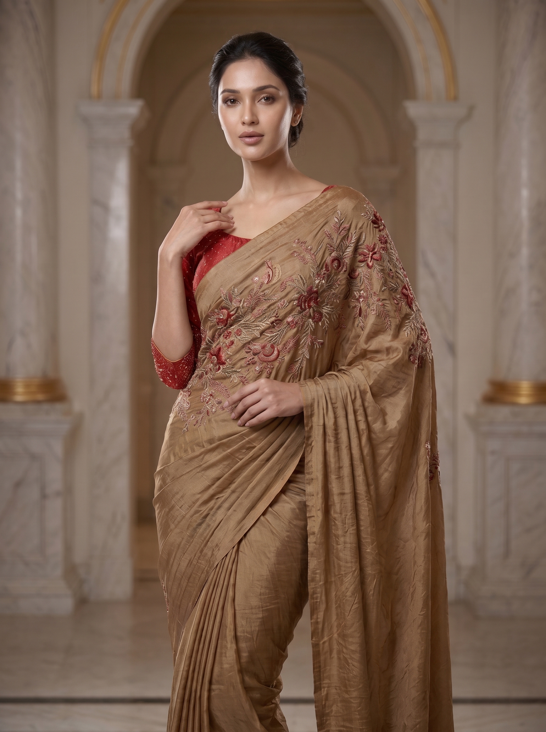 Gilded Ruby Saree - Image 6