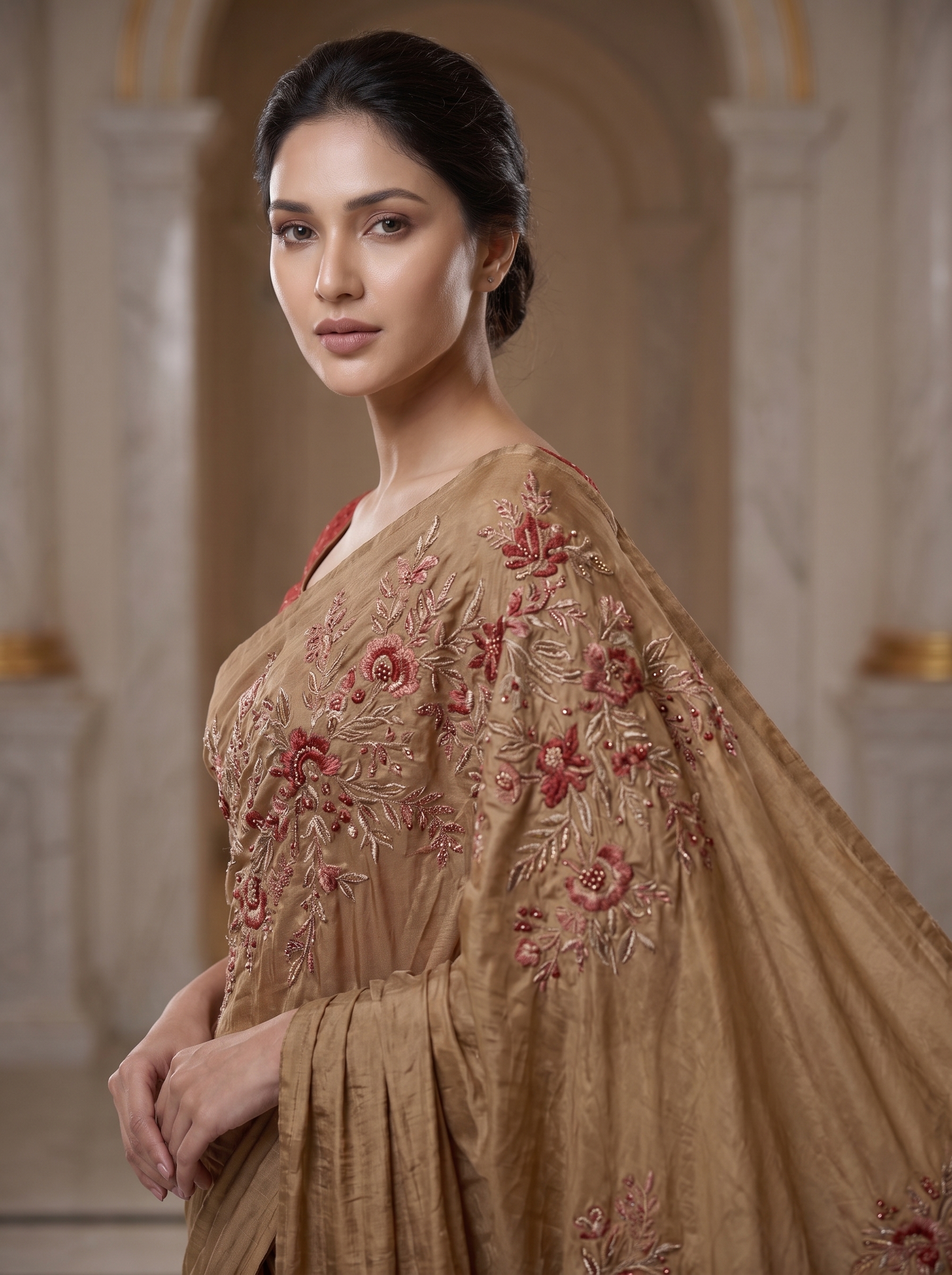 Gilded Ruby Saree - Image 3